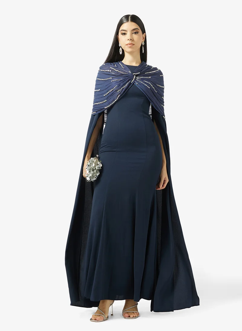 اكاديا فاشن فستان كريبه مزين بـ إنفينيتي بوليرو